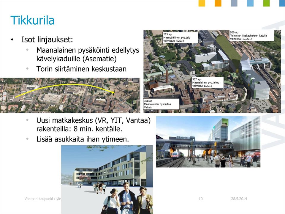 matkakeskus (VR, YIT, Vantaa) rakenteilla: 8 min. kentälle.