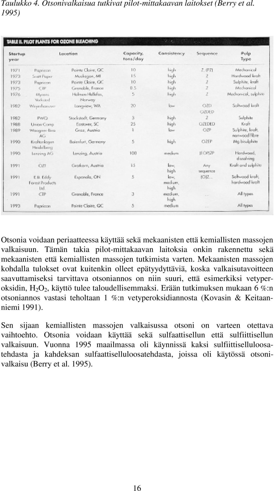 Mekaanisten massojen kohdalla tulokset ovat kuitenkin olleet epätyydyttäviä, koska valkaisutavoitteen saavuttamiseksi tarvittava otsoniannos on niin suuri, että esimerkiksi vetyperoksidin, H 2 O 2,