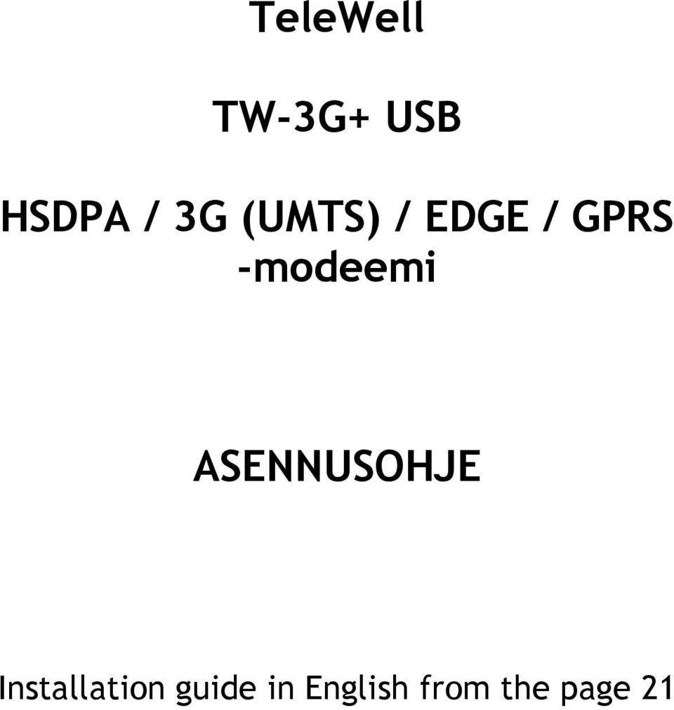 -modeemi ASENNUSOHJE