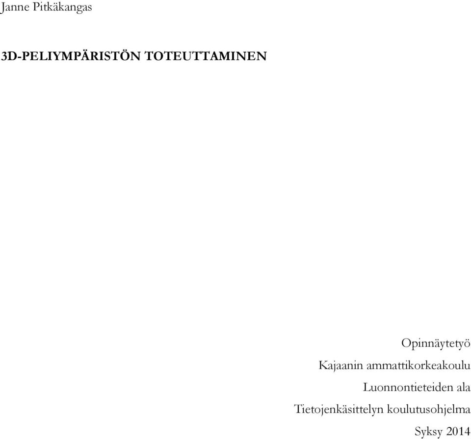 ammattikorkeakoulu Luonnontieteiden ala