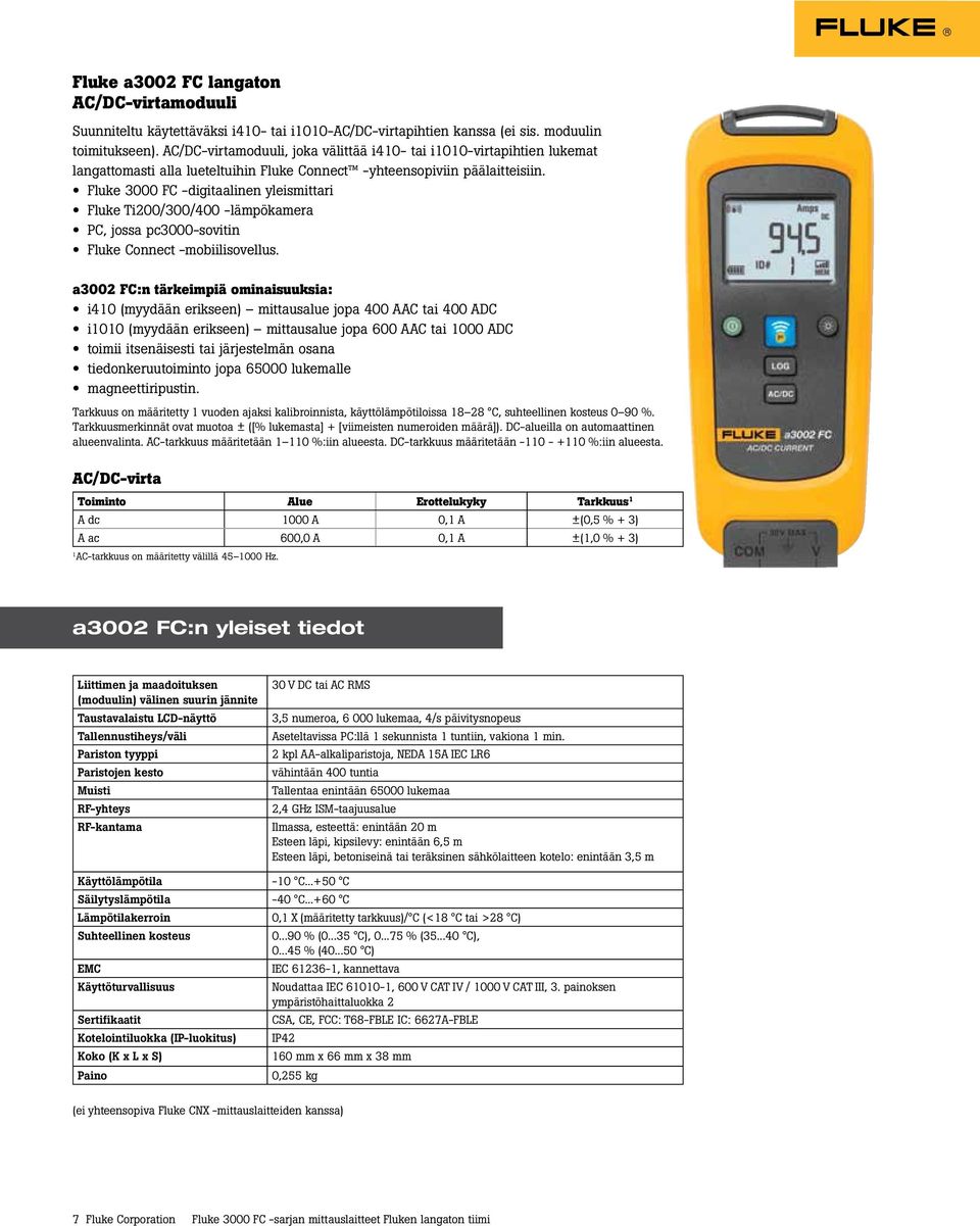 Fluke 3000 FC -digitaalinen yleismittari Fluke Ti200/300/400 -lämpökamera PC, jossa pc3000-sovitin Fluke Connect -mobiilisovellus.