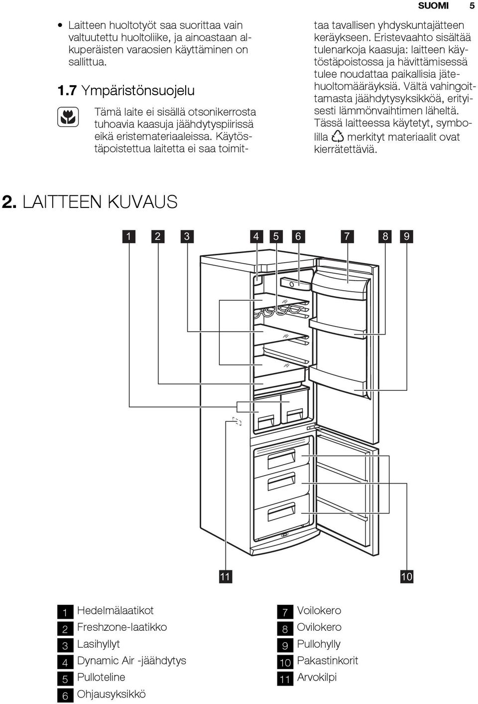 Käytöstäpoistettua laitetta ei saa toimittaa tavallisen yhdyskuntajätteen keräykseen.