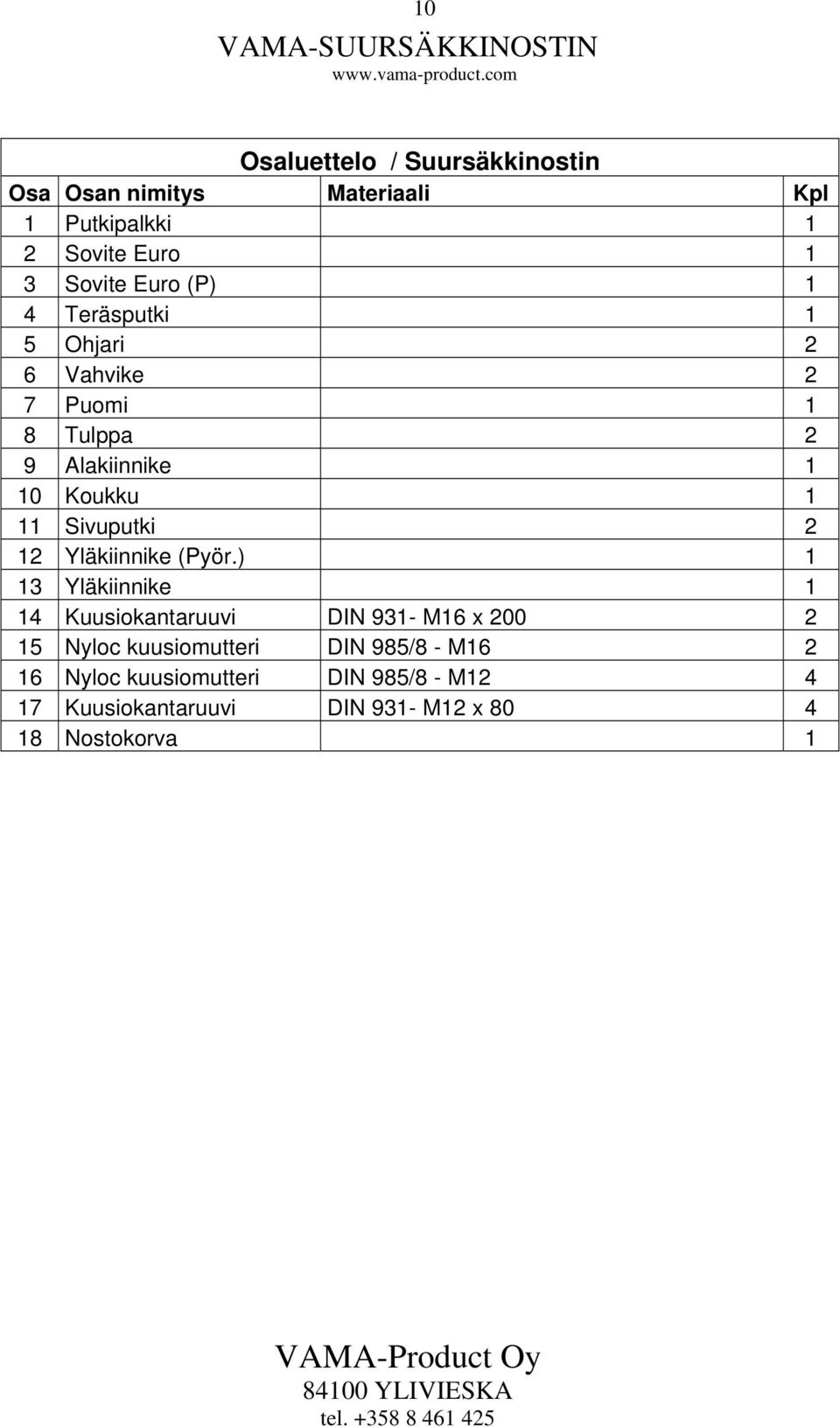 Sivuputki 2 12 Yläkiinnike (Pyör.