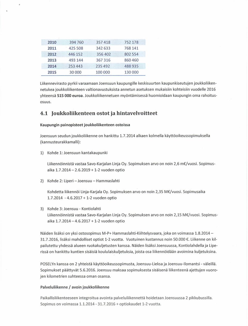 Joukkoliikennetuen myöntämisessä huomioidaan kaupungin oma rahoitusosuus. 4.