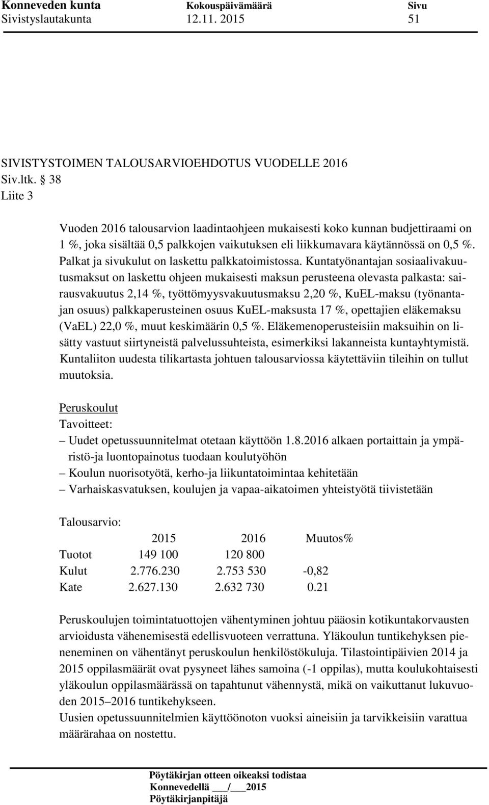 Palkat ja sivukulut on laskettu palkkatoimistossa.