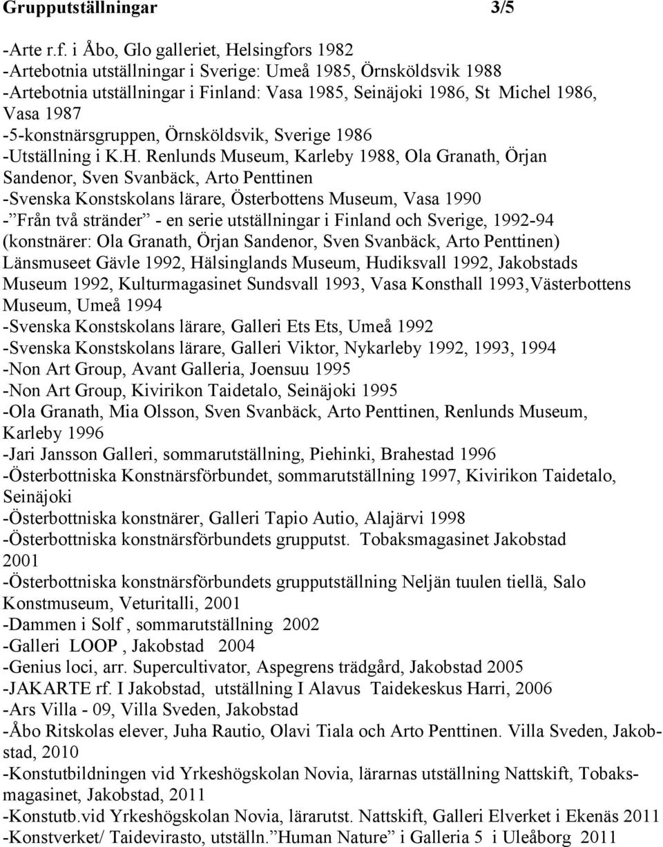 1987-5-konstnärsgruppen, Örnsköldsvik, Sverige 1986 -Utställning i K.H.