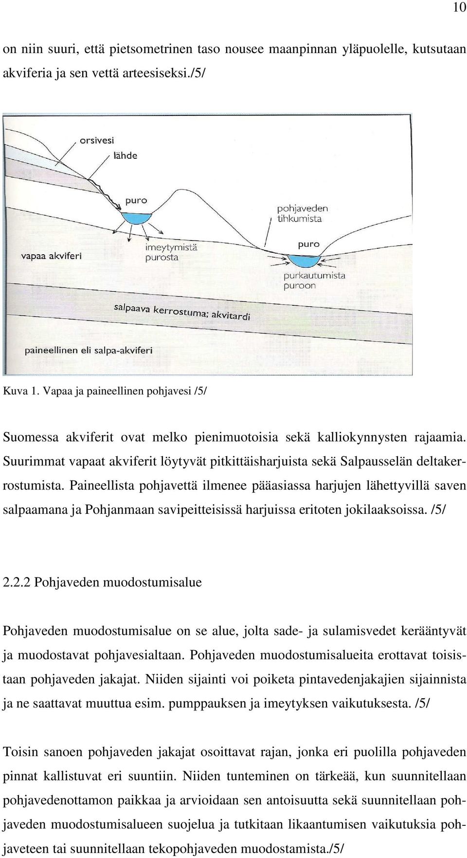 Suurimmat vapaat akviferit löytyvät pitkittäisharjuista sekä Salpausselän deltakerrostumista.
