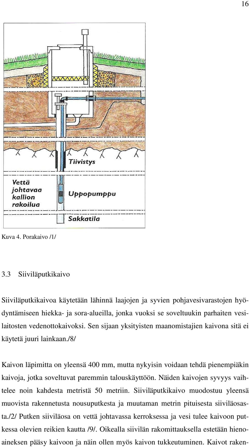 vedenottokaivoksi. Sen sijaan yksityisten maanomistajien kaivona sitä ei käytetä juuri lainkaan.