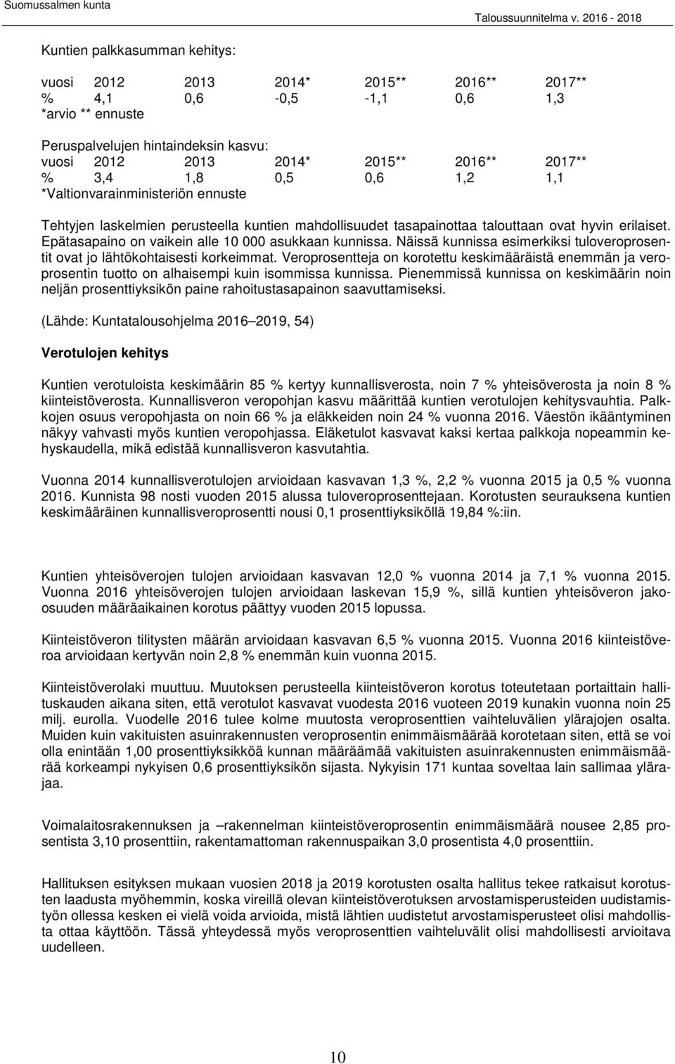 Epätasapaino on vaikein alle 10 000 asukkaan kunnissa. Näissä kunnissa esimerkiksi tuloveroprosentit ovat jo lähtökohtaisesti korkeimmat.