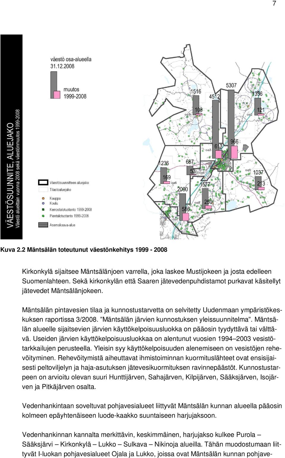 Sekä kirkonkylän että Saaren jätevedenpuhdistamot purkavat käsitellyt jätevedet Mäntsälänjokeen.