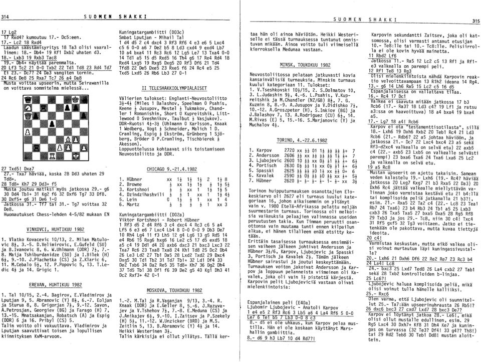 4 Re6 De8 S Rxa7 Te7 6 a4 Da8 Musta volttaa upseerln, mutta Seirawanilla on voittava sommitelma mielessä... 7 TxdS! Dxa7 7.- Txal häviää, koska 8 Dd3 uhaten 9 Td8+.