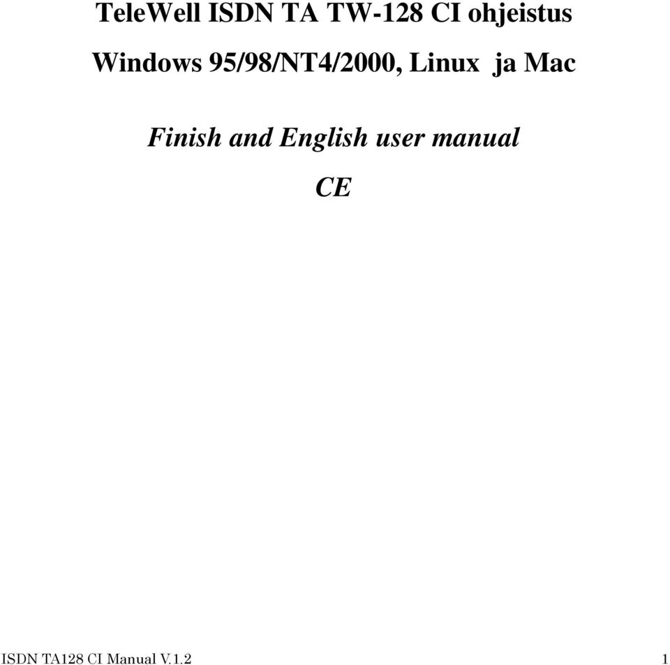 Linux ja Mac Finish and English