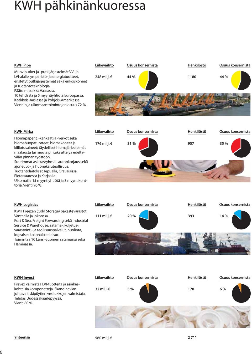 Viennin ja ulkomaantoimintojen osuus 72 %. 248 milj.