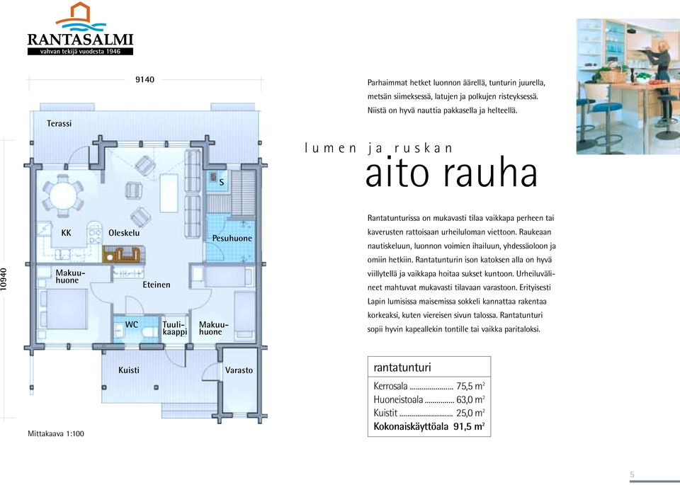 Raukeaan nautiskeluun, luonnon voimien ihailuun, yhdessäoloon ja omiin hetkiin. Rantatunturin ison katoksen alla on hyvä 10940 Eteinen viillytellä ja vaikkapa hoitaa sukset kuntoon.