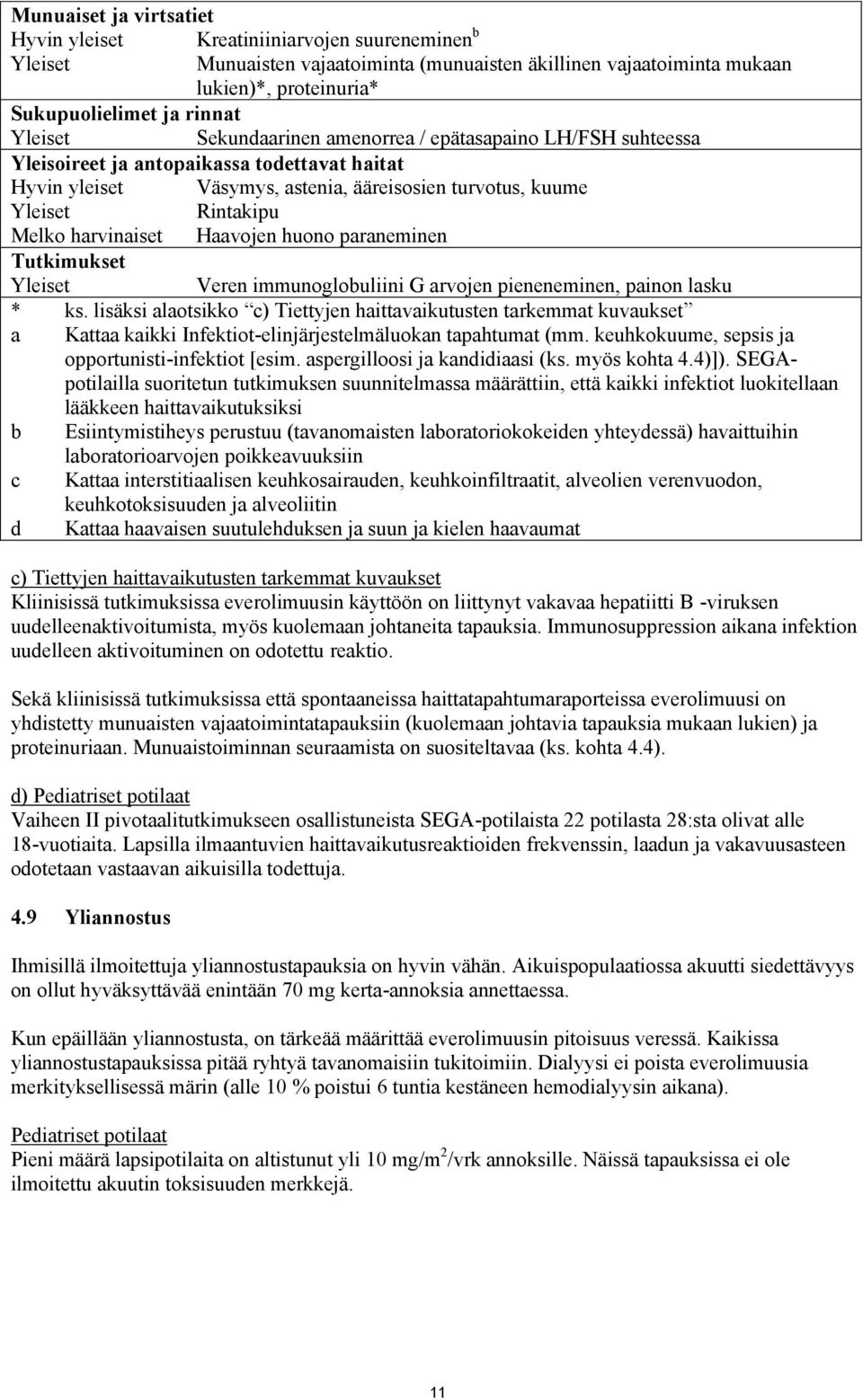 huono paraneminen Tutkimukset Veren immunoglobuliini G arvojen pieneneminen, painon lasku * ks.