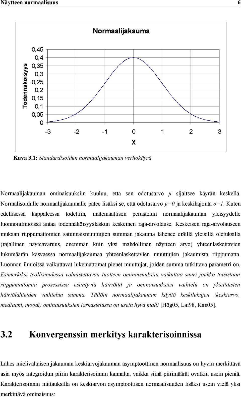 Normalisoidulle normaalijakaumalle pätee lisäksi se, että odotusarvo μ=0 ja keskihajonta σ=1.