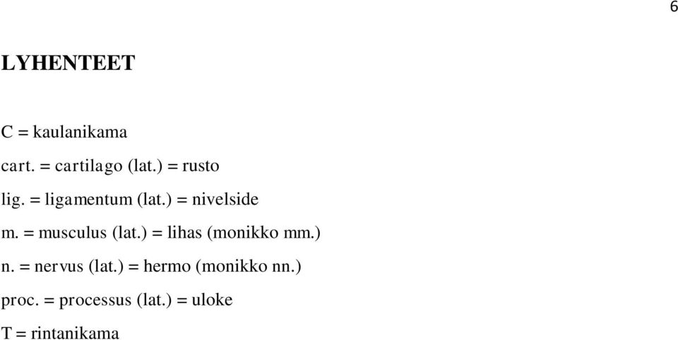 = musculus (lat.) = lihas (monikko mm.) n. = nervus (lat.