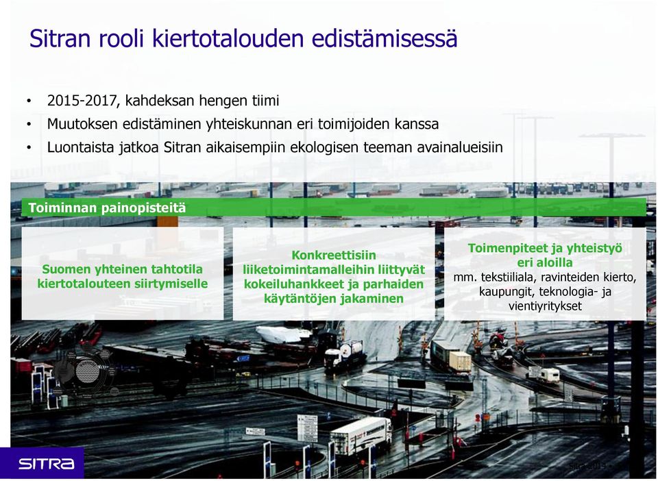 kiertotalouteen siirtymiselle Konkreettisiin liiketoimintamalleihin liittyvät kokeiluhankkeet ja parhaiden käytäntöjen jakaminen