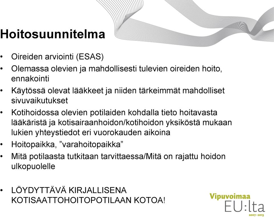 lääkäristä ja kotisairaanhoidon/kotihoidon yksiköstä mukaan lukien yhteystiedot eri vuorokauden aikoina Hoitopaikka,