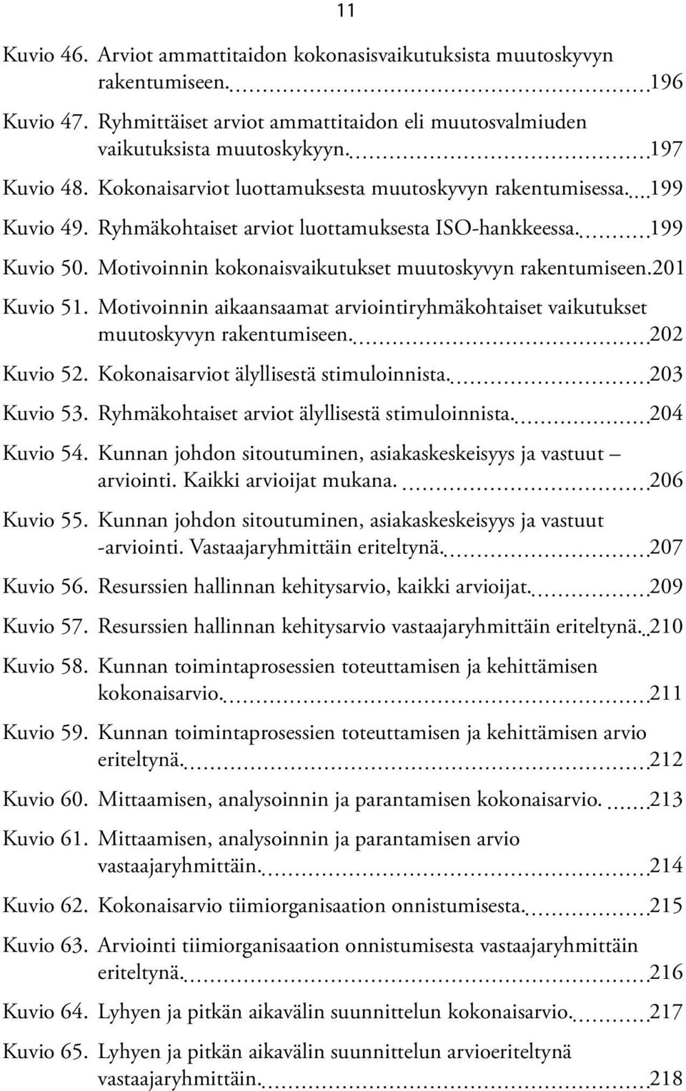 201 Kuvio 51. Motivoinnin aikaansaamat arviointiryhmäkohtaiset vaikutukset muutoskyvyn rakentumiseen. 202 Kuvio 52. Kokonaisarviot älyllisestä stimuloinnista. 203 Kuvio 53.