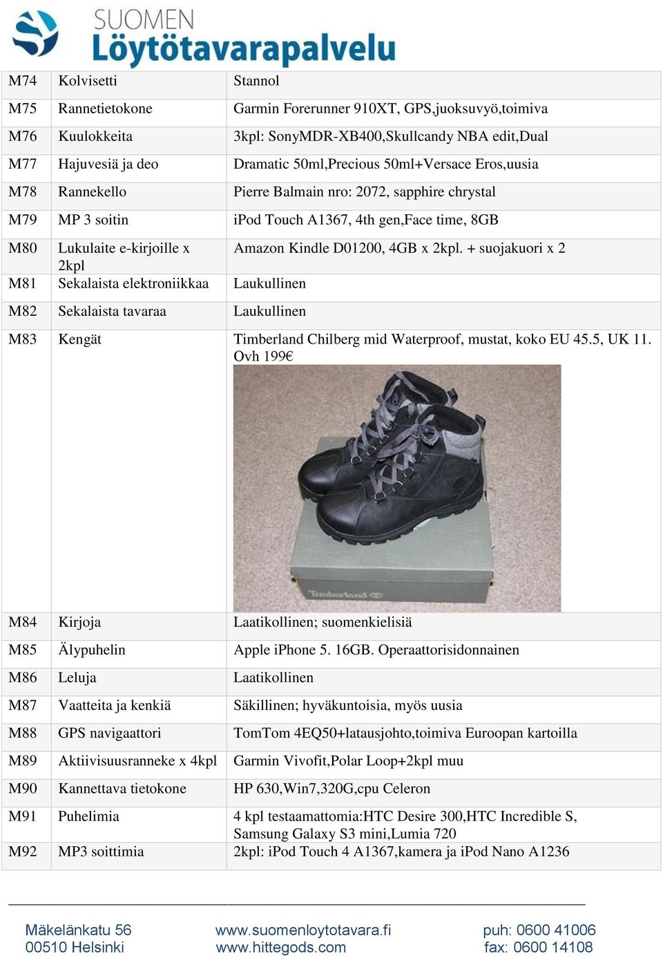 2kpl. + suojakuori x 2 2kpl M81 Sekalaista elektroniikkaa M82 Sekalaista tavaraa M83 Kengät Timberland Chilberg mid Waterproof, mustat, koko EU 45.5, UK 11.