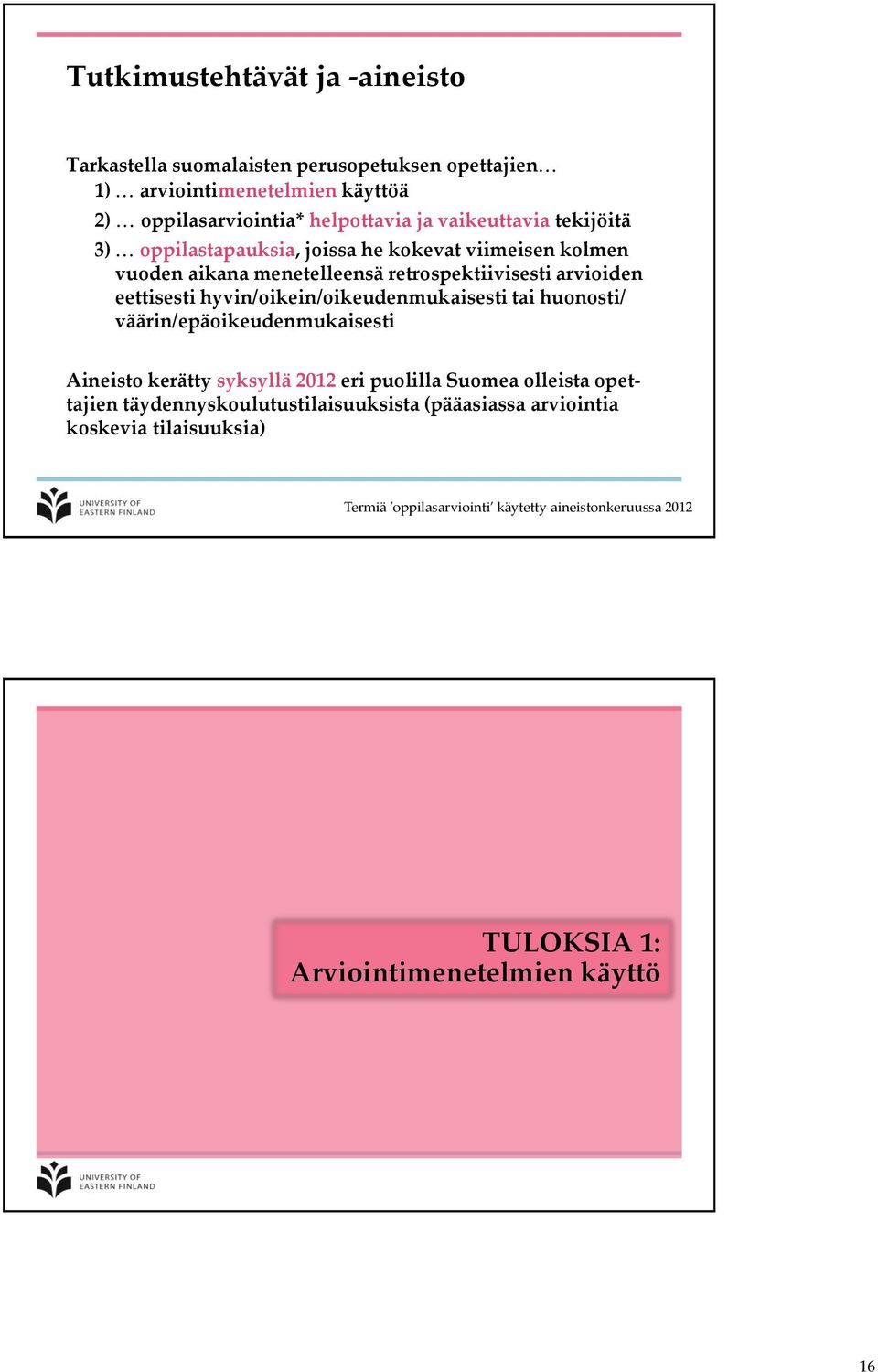 hyvin/oikein/oikeudenmukaisesti tai huonosti/ väärin/epäoikeudenmukaisesti Aineisto kerätty syksyllä 2012 eri puolilla Suomea olleista opettajien