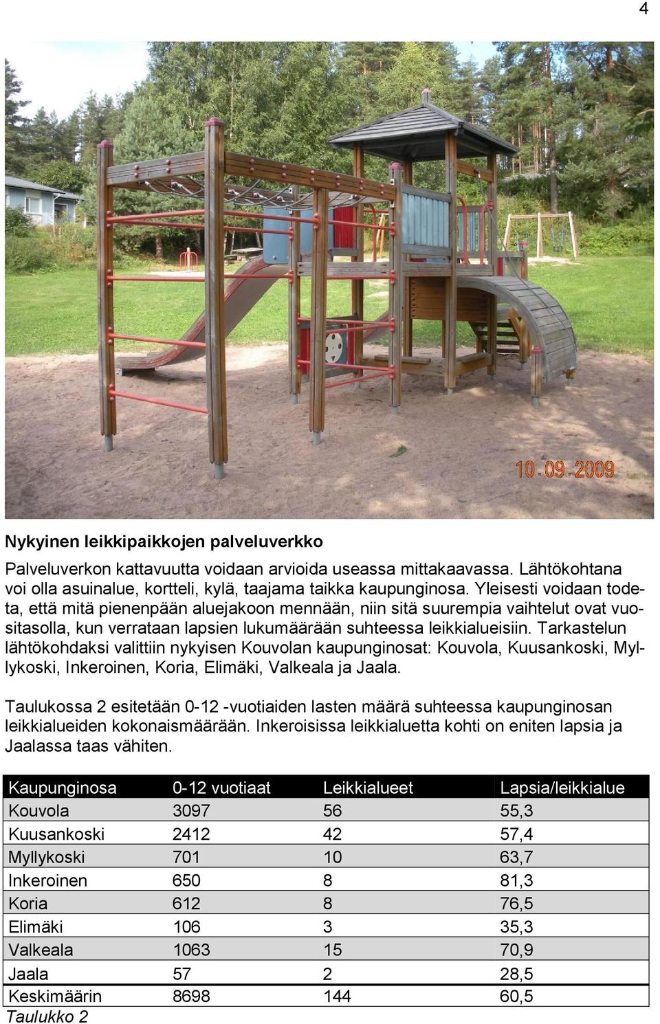 Tarkastelun lähtökohdaksi valittiin nykyisen Kouvolan kaupunginosat: Kouvola, Kuusankoski, Myllykoski, Inkeroinen, Koria, Elimäki, Valkeala ja Jaala.