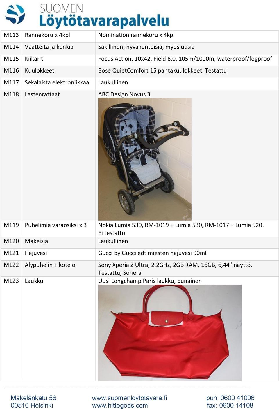 Testattu M117 Sekalaista elektroniikkaa Laukullinen M118 Lastenrattaat ABC Design Novus 3 M119 Puhelimia varaosiksi x 3 Nokia Lumia 530, RM-1019 + Lumia 530, RM-1017