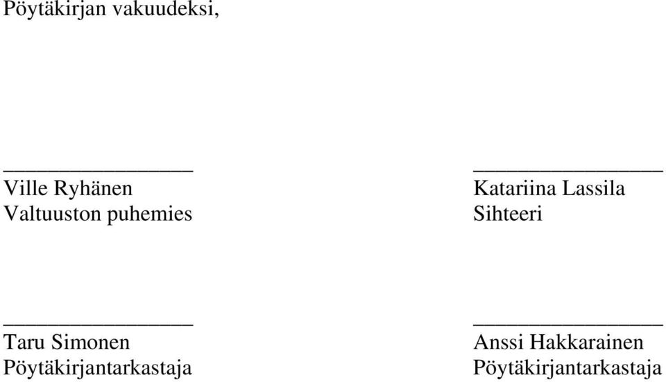 Sihteeri Taru Simonen