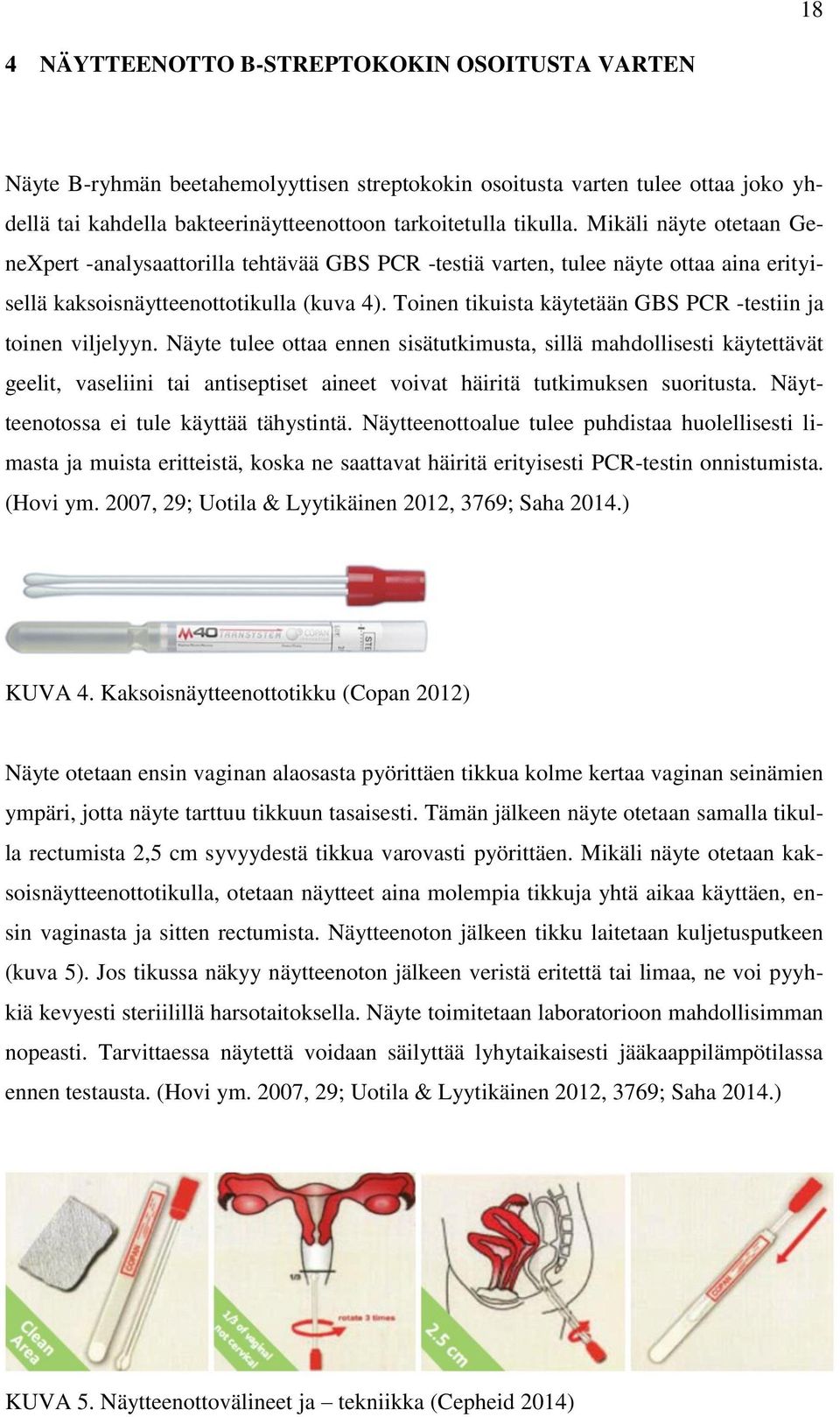 Toinen tikuista käytetään GBS PCR -testiin ja toinen viljelyyn.