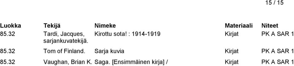 32 Tom of Finland. Sarja kuvia Kirjat PK A SAR 1 85.