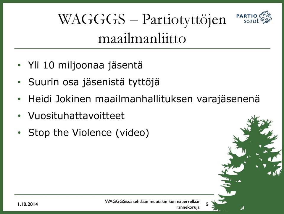 varajäsenenä Vuosituhattavoitteet Stop the Violence (video) 1.