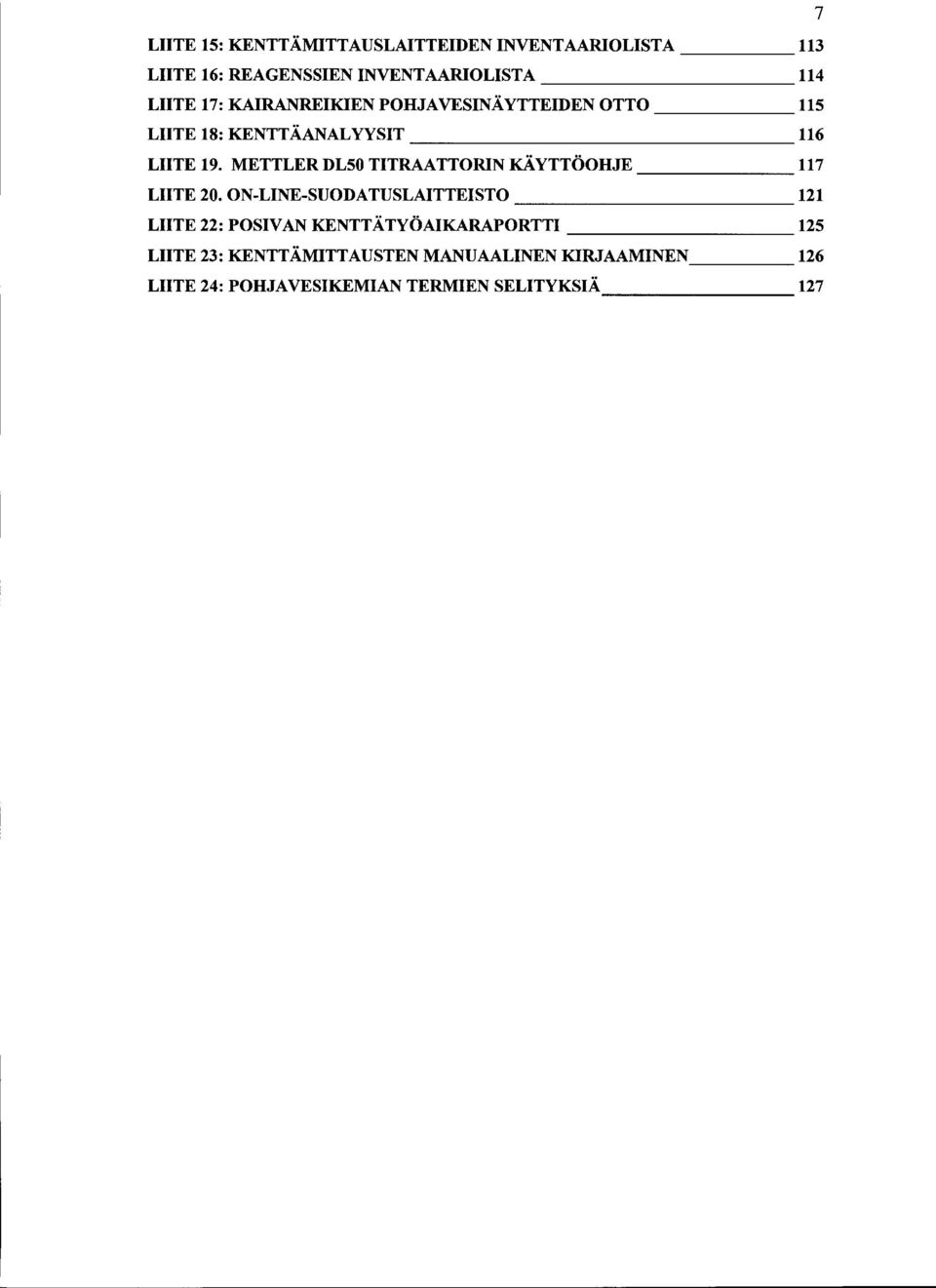 METTLERDL50 TITRAATTORIN KÄYTTÖOHJE 117 LIITE 20.