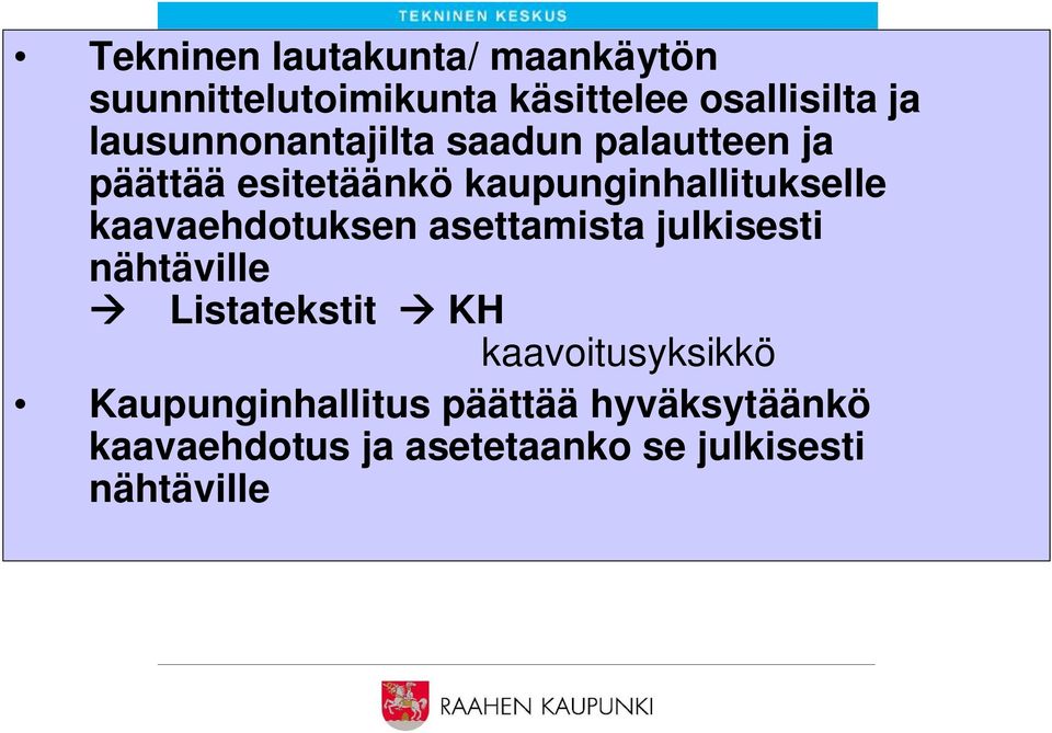 kaupunginhallitukselle kaavaehdotuksen asettamista julkisesti nähtäville