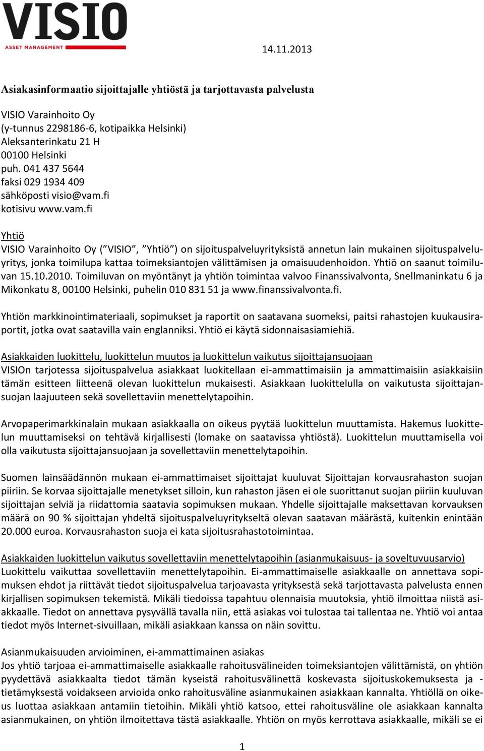 fi kotisivu www.vam.