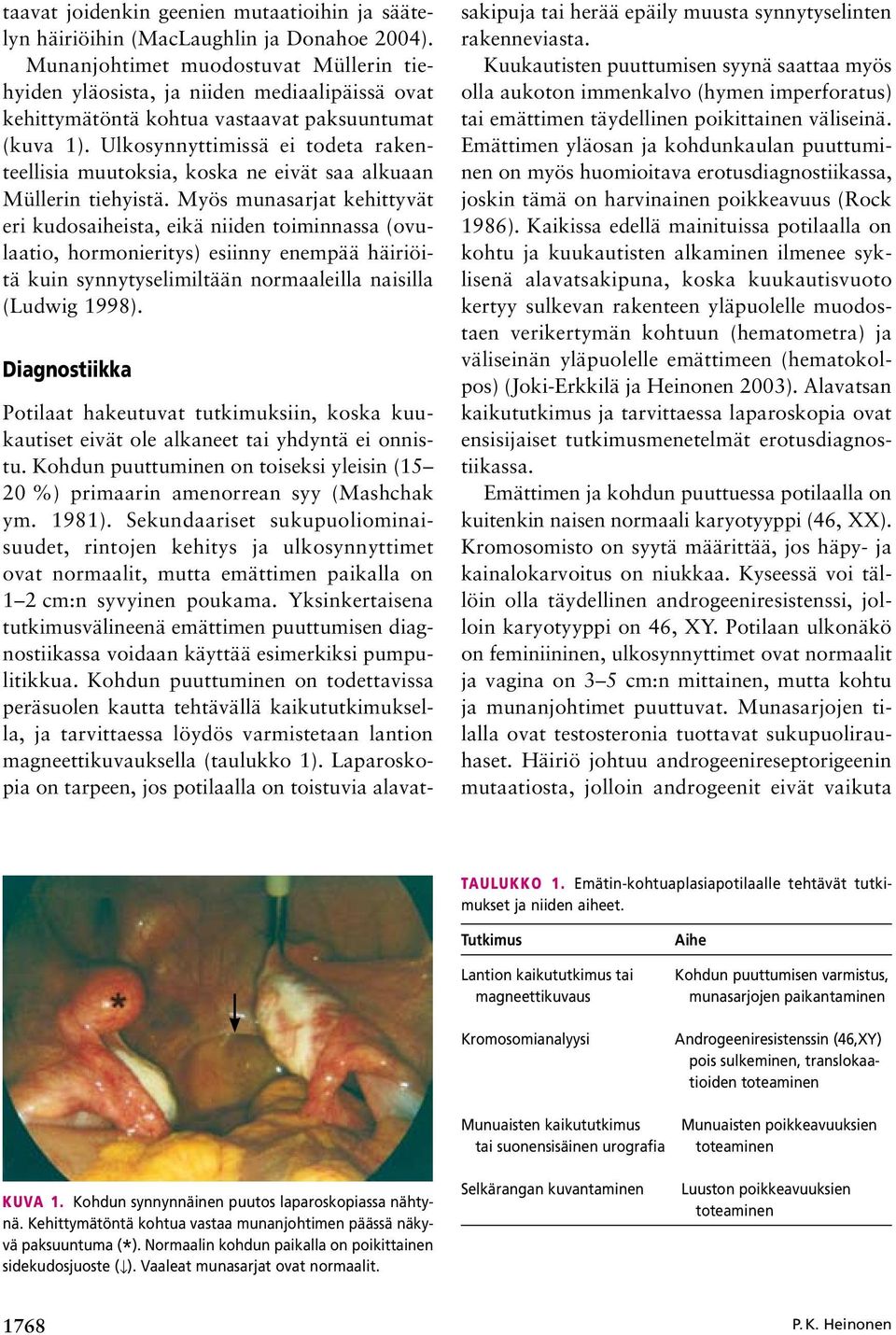 Ulkosynnyttimissä ei todeta rakenteellisia muutoksia, koska ne eivät saa alkuaan Müllerin tiehyistä.