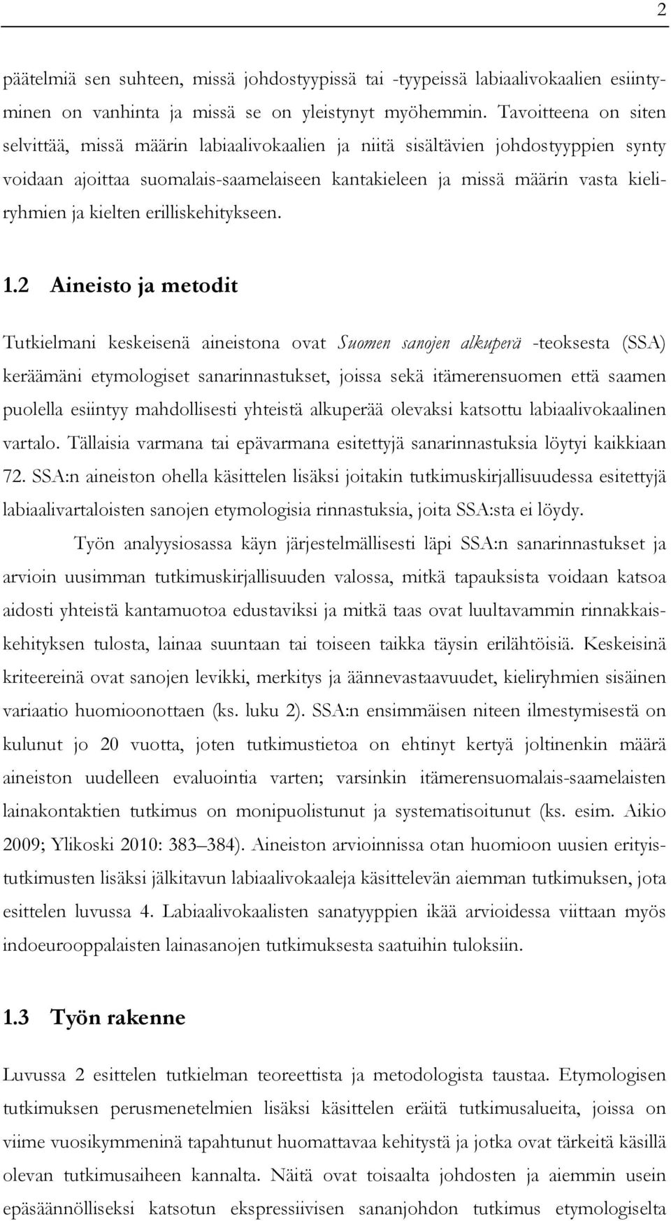 kielten erilliskehitykseen. 1.