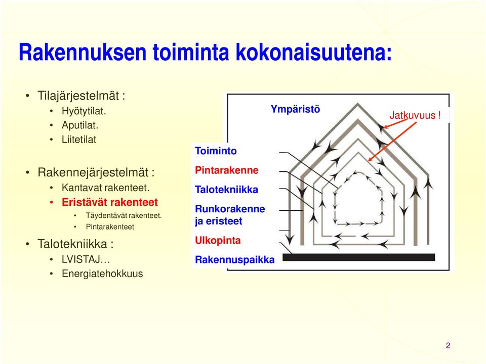 Eristävät rakenteet Täydentävät rakenteet.