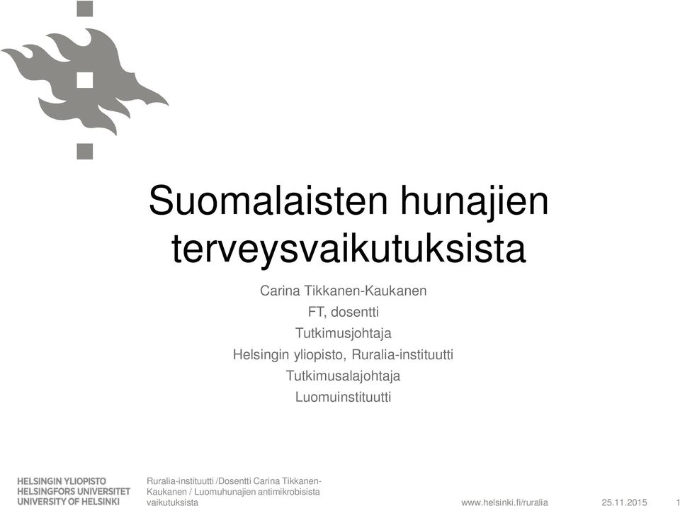 Tutkimusalajohtaja Luomuinstituutti Ruralia-instituutti /Dosentti Carina