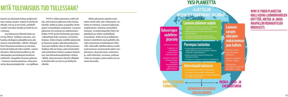 tulee meidän asettaa talouden, liiketoimintamallien ja elämäntapojen perustaksiperimmäinen realiteetti: maapallon luonnon pääoma luonnon monimuotoisuus, ekosysteemit ja ekosysteemipalvelut on