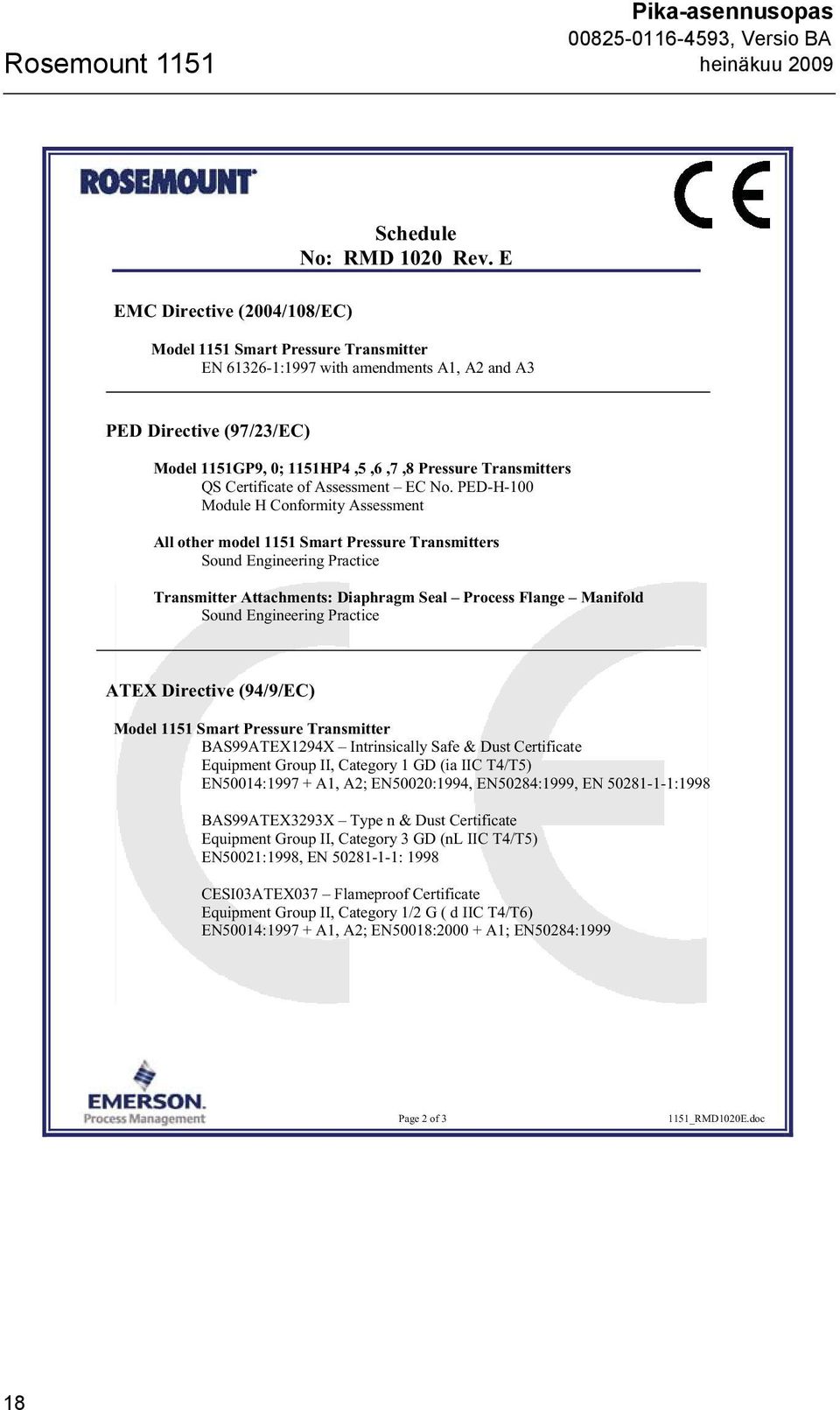 Certificate of Assessment EC No.