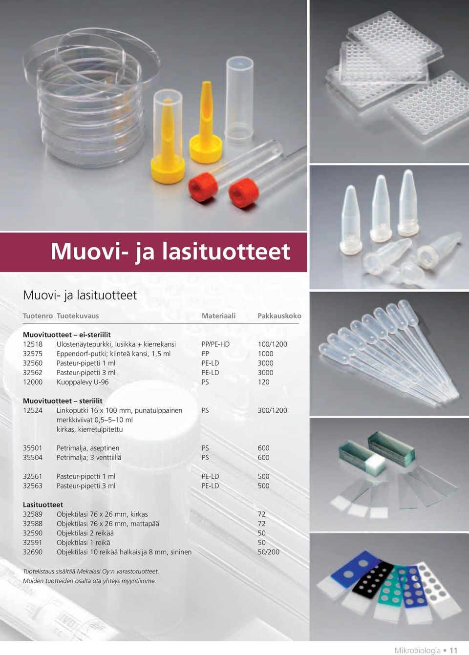 100 mm, punatulppainen PS 300/1200 merkkiviivat 0,5 5 10 ml kirkas, kierretulpitettu 35501 Petrimalja, aseptinen PS 600 35504 Petrimalja; 3 venttiiliä PS 600 32561 Pasteur-pipetti 1 ml PE-LD 500