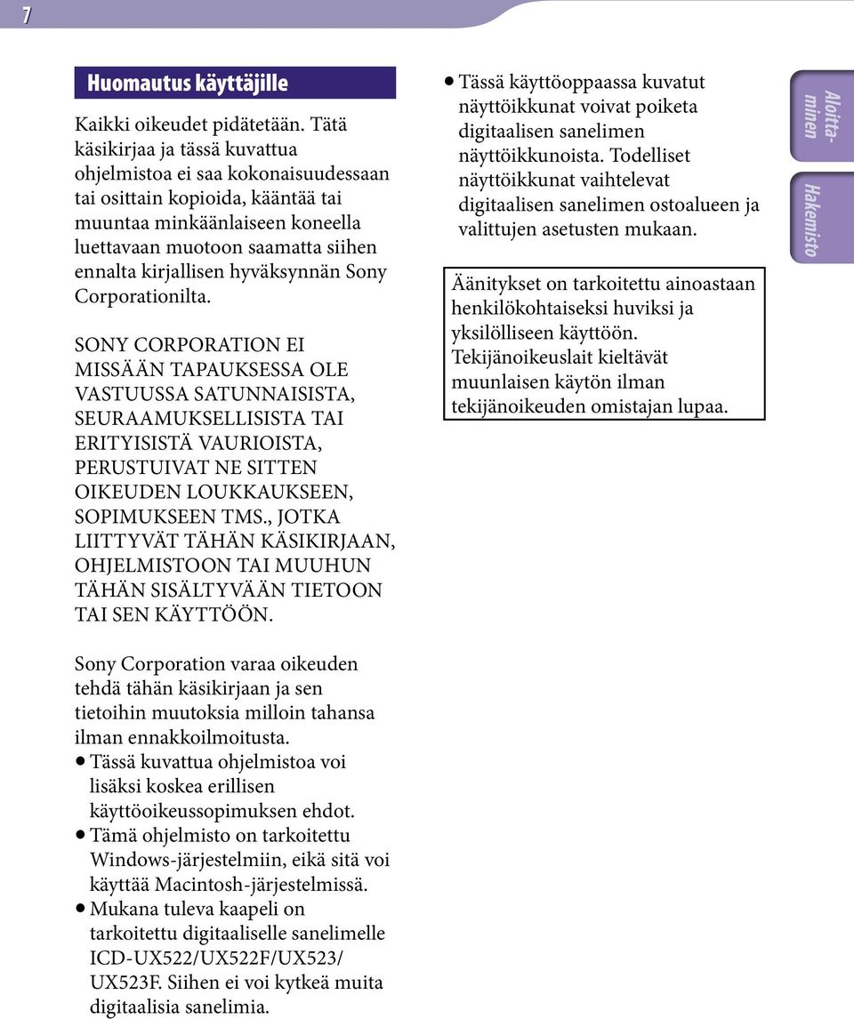 hyväksynnän Sony Corporationilta.