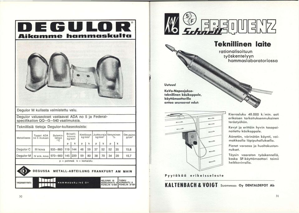 Degulor valuseokset vastaavat ADA no 5 ja Federalspecifikation QQ-G-540 vaatimuksia.