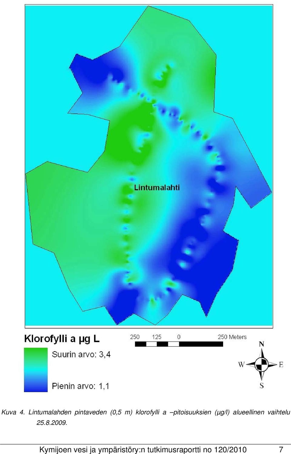 klorofylli a pitoisuuksien (µg/l)