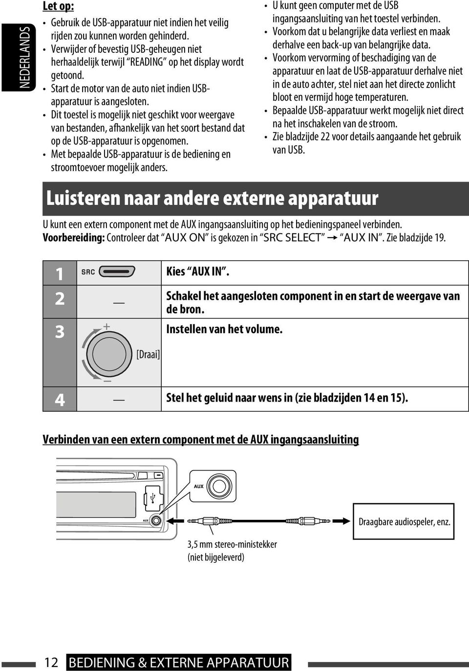 Dit toestel is mogelijk niet geschikt voor weergave van bestanden, afhankelijk van het soort bestand dat op de USB-apparatuur is opgenomen.