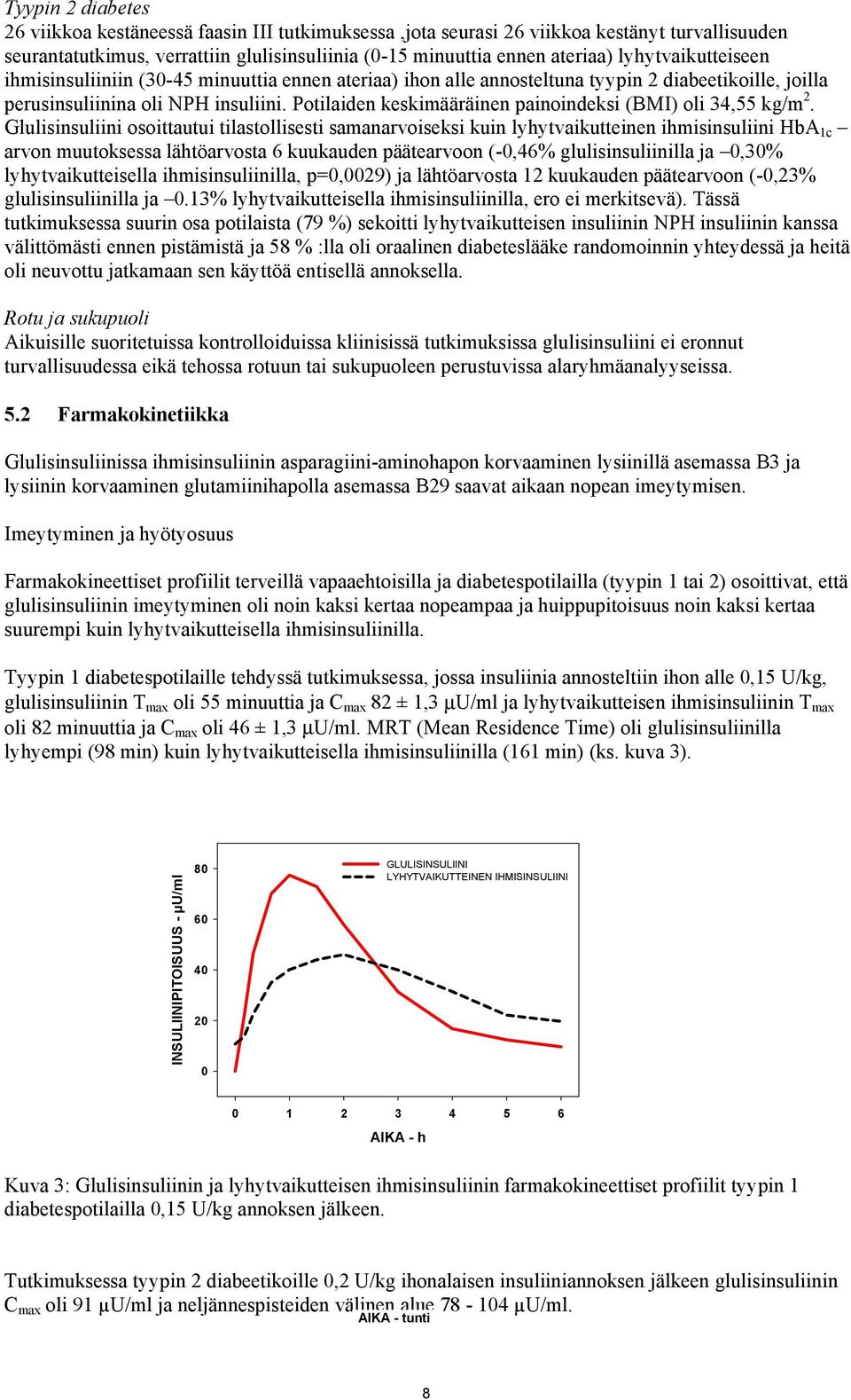 Potilaiden keskimääräinen painoindeksi (BMI) oli 34,55 kg/m 2.