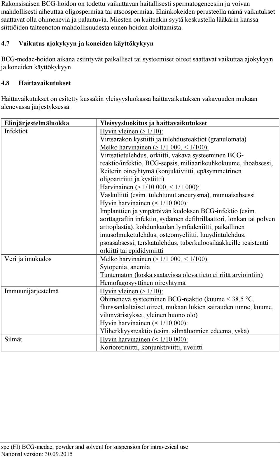 Miesten on kuitenkin syytä keskustella lääkärin kanssa siittiöiden talteenoton mahdollisuudesta ennen hoidon aloittamista. 4.