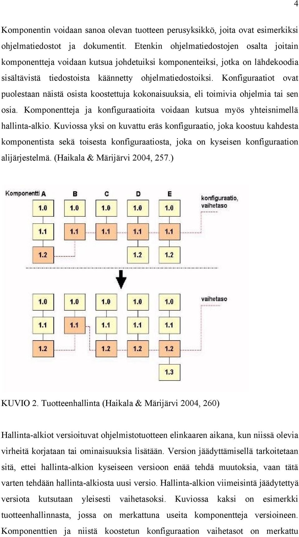 Konfiguraatiot ovat puolestaan näistä osista koostettuja kokonaisuuksia, eli toimivia ohjelmia tai sen osia. Komponentteja ja konfiguraatioita voidaan kutsua myös yhteisnimellä hallinta-alkio.