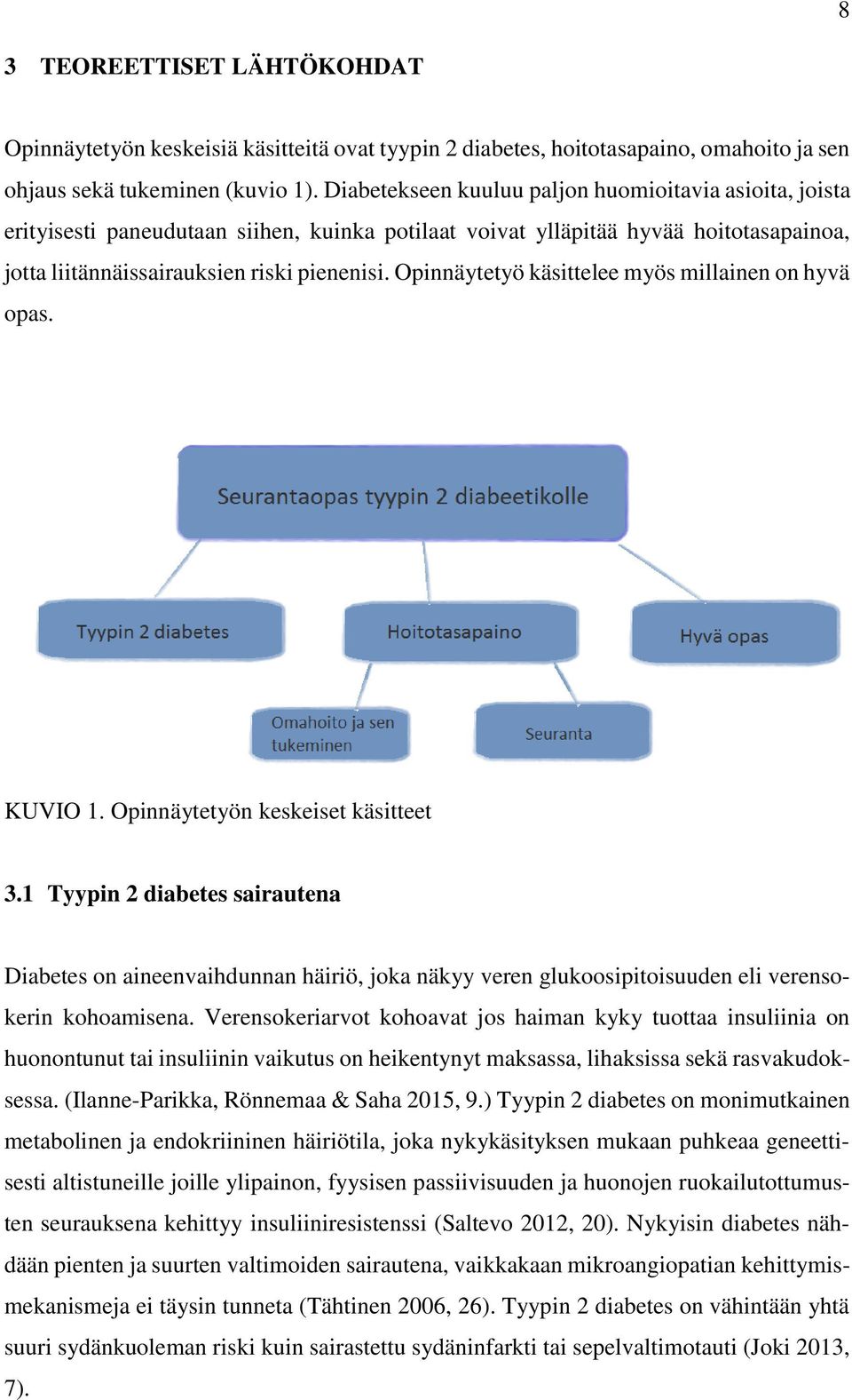 Opinnäytetyö käsittelee myös millainen on hyvä opas. KUVIO 1. Opinnäytetyön keskeiset käsitteet 3.